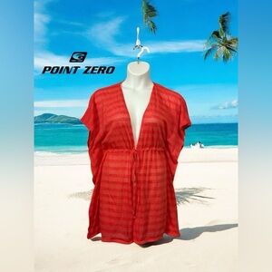 Point Zero, Vibrant Orange Beach Cover-Up, Small, Orange ☀️